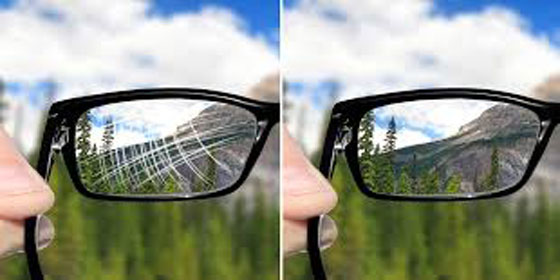 Anti-reflective lens coating