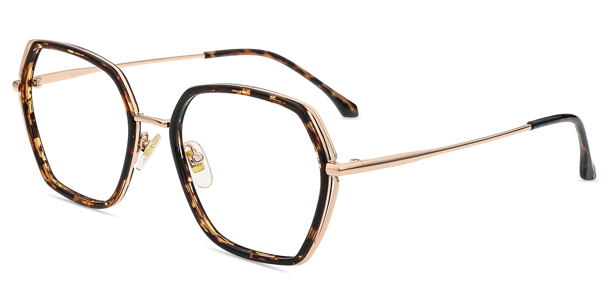 Tortoiseshell optical frame with fine gold-tone temples